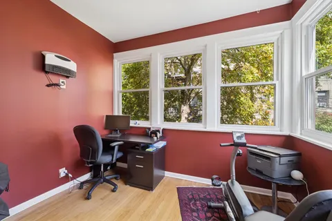 a view of a workspace with a window