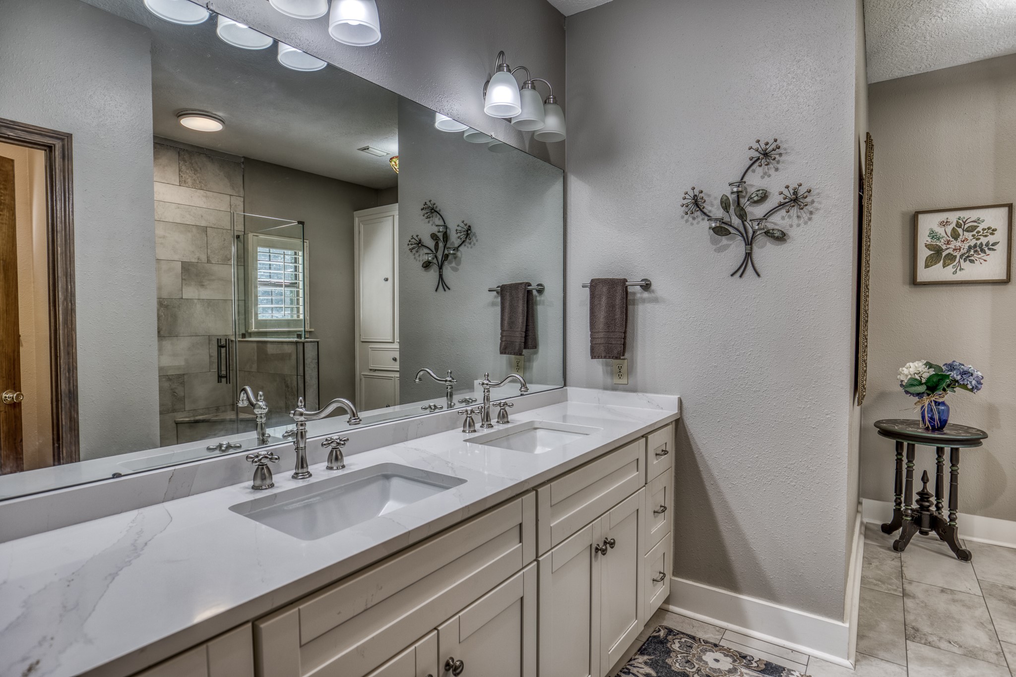 1017 Allen Road Cat Spring, TX 78933 - Photo 17 of 47 a bathroom with a sink double vanity and a mirror