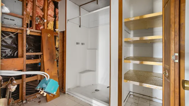 a bathroom with a shower