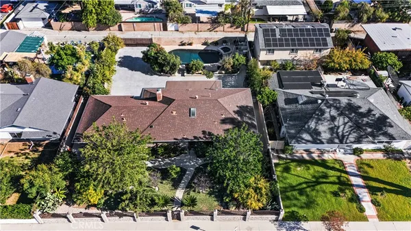 an aerial view of multiple house