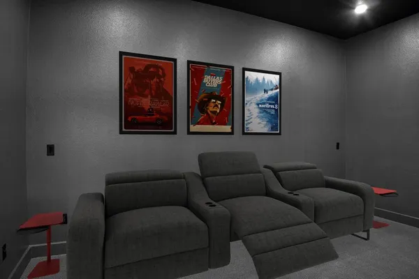 an empty room with closet area