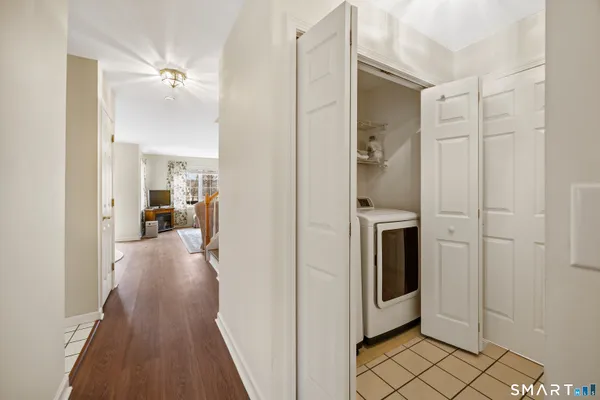 a view of a bathroom from the hallway