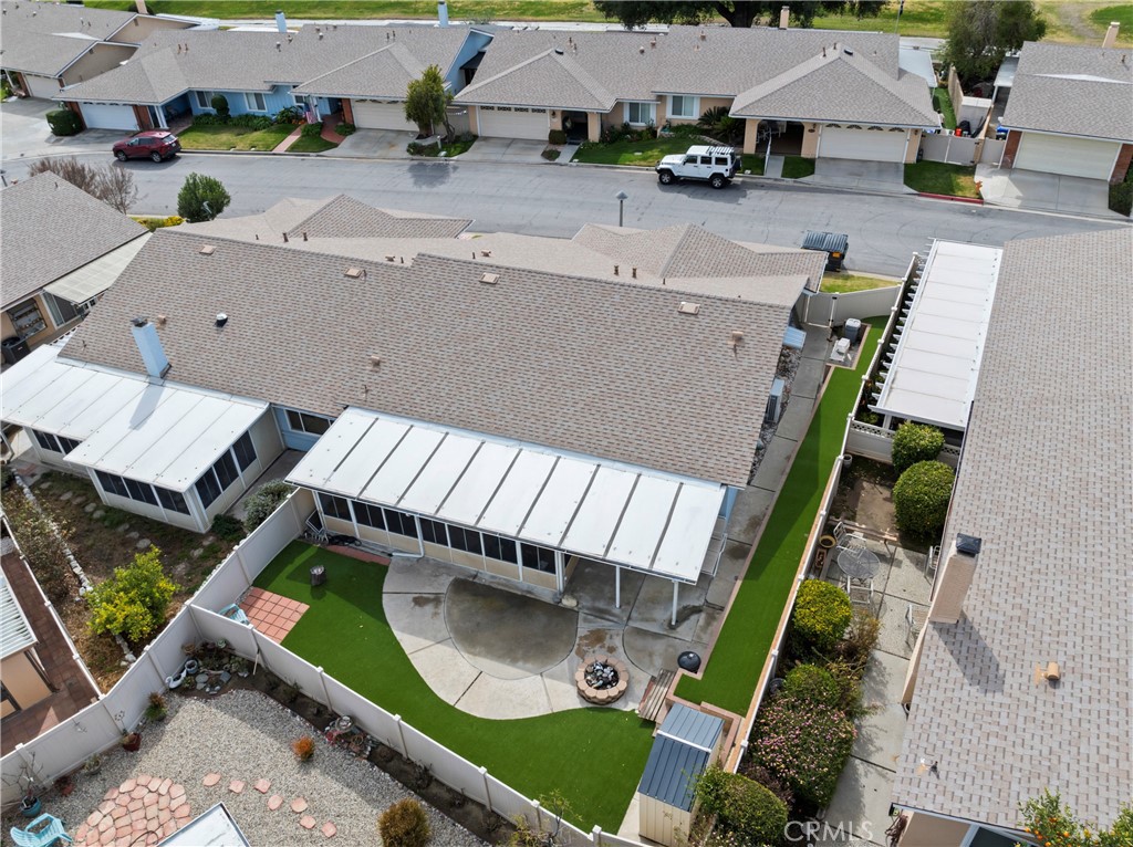 26478 Fairway Circle Newhall, CA 91321 - Photo 37 of 60 an aerial view of a house with a swimming pool patio and outdoor seating