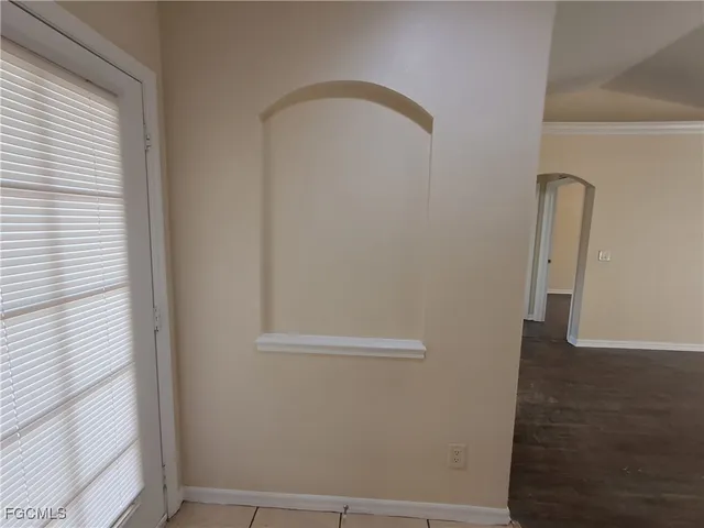 a view of small space with racks on the wall