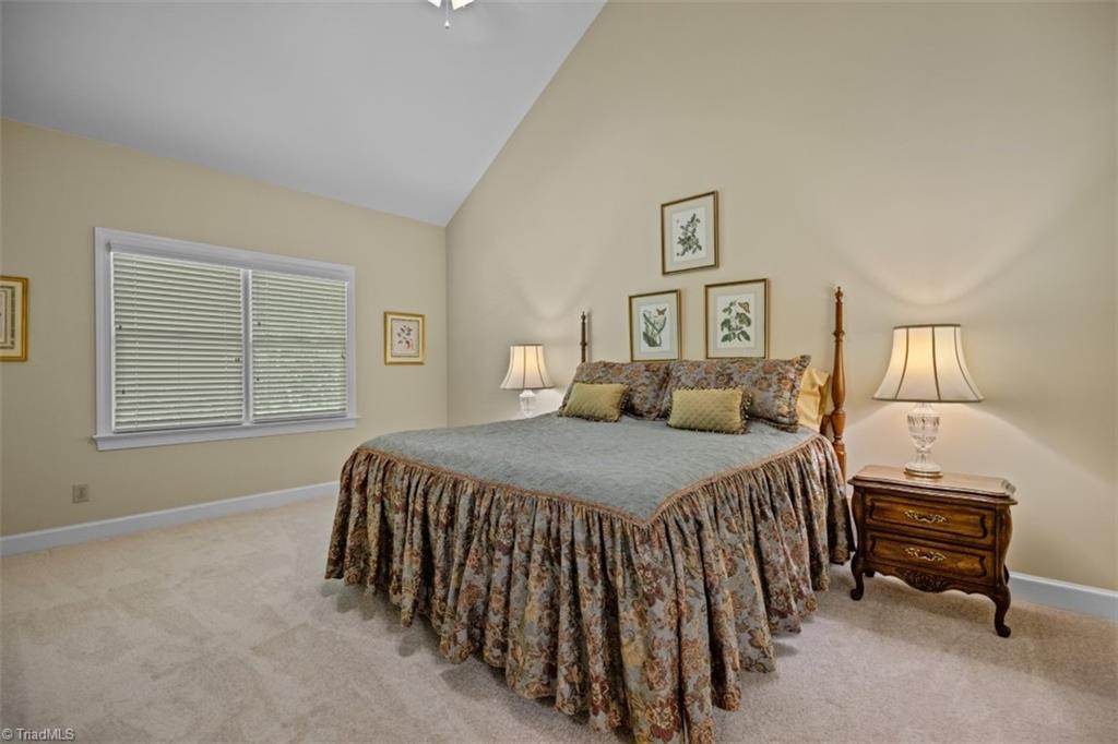 1255 Stadler Ridge Road Winston-Salem, NC 27106 - Photo 13 of 21 Primary bedroom with vaulted ceiling