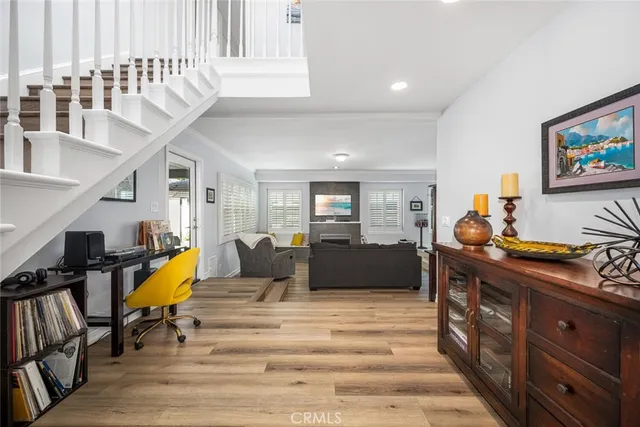 a living room with furniture
