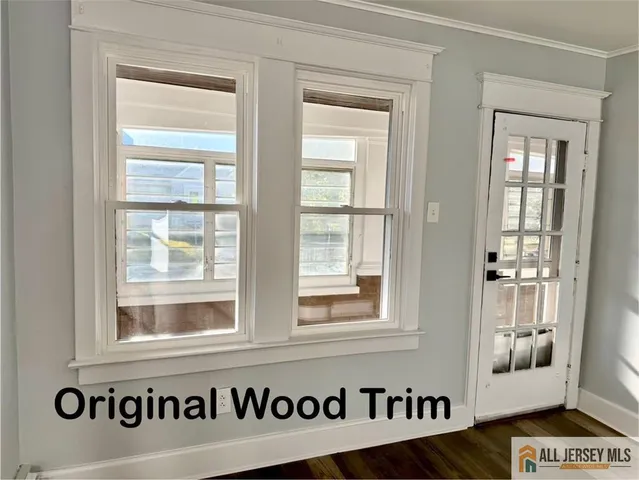 a view of an entryway with a table