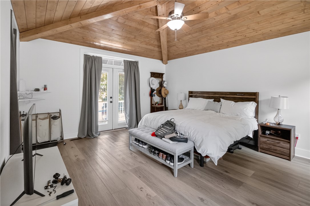 1504 Double Springs Road Townville, SC 29689 - Photo 11 of 41 This spacious room features vaulted wood ceilings and direct outdoor access.