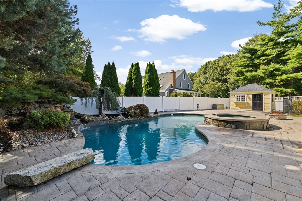 2 Windward Lane Scituate, MA 02066 - Photo 33 of 42 a view of swimming pool with outdoor seating and plants