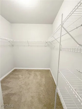 a view of small space with racks on the wall