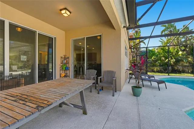 a outdoor space with furniture