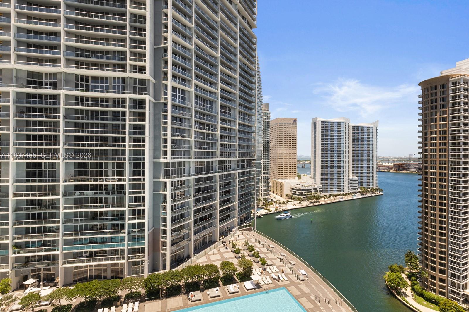 495 Brickell Avenue, Unit 2304 Miami, FL 33131 - Photo 20 of 29 a view of a balcony with a floor to ceiling windows