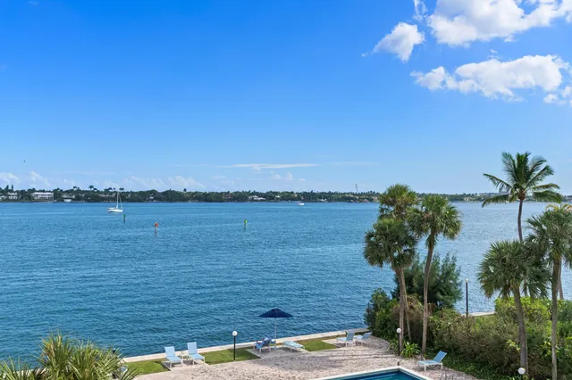 a view of a lake with outdoor space