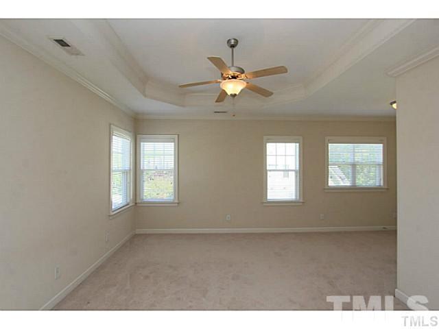 4701 All Points View Way Raleigh, NC 27614 - Photo 11 of 20 Spacious Master Bedroom with neutral decor, trey ceiling, ceiling fan with light.