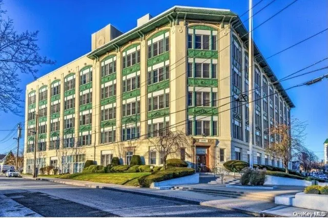 a front view of a building