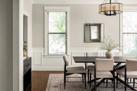 a view of a room with a window