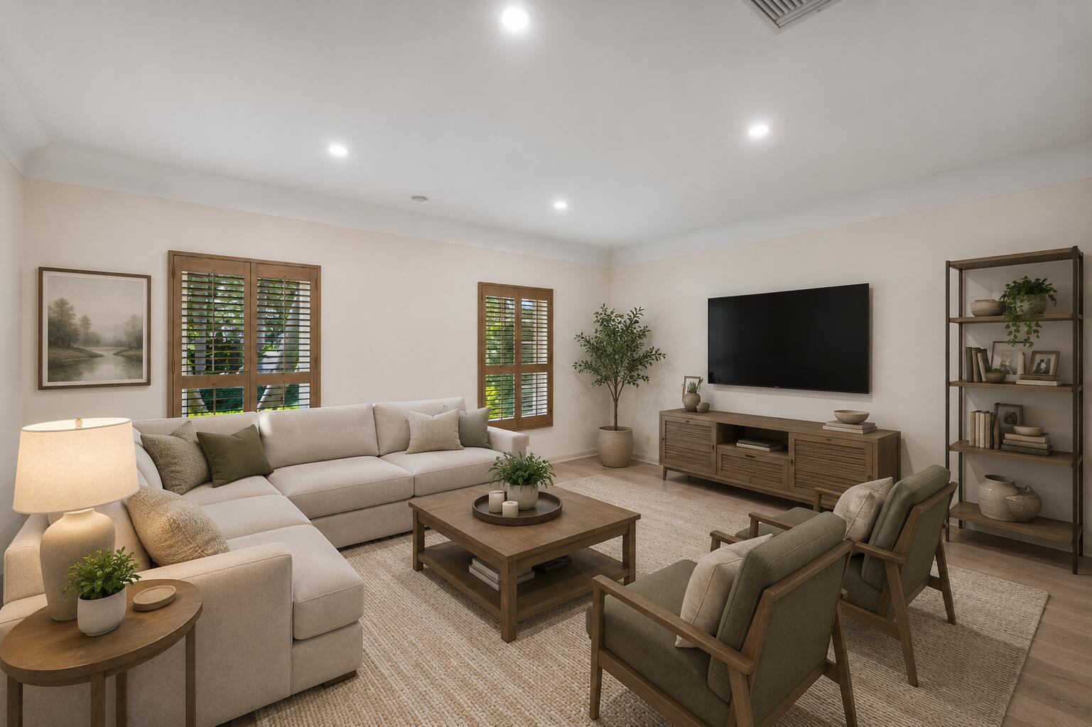 1851 Thatch Palm Drive Boca Raton, FL 33432 - Photo 19 of 70 a living room with furniture and a flat screen tv