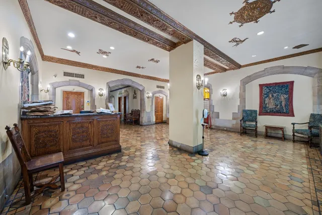 a living room with furniture