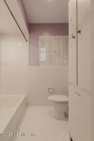 a bathroom with a toilet and a bathtub