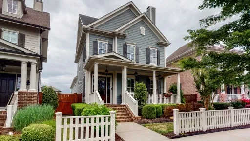 front view of a house with a porch