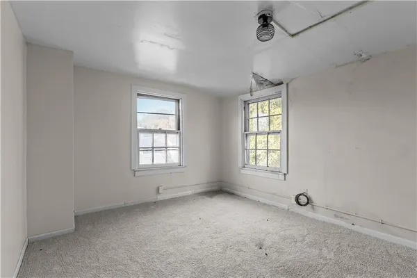 a view of a room with an empty space