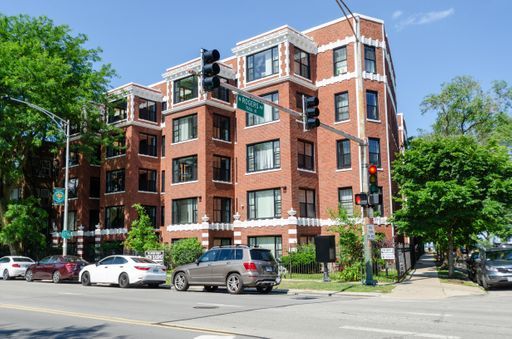 front view of a building with a street
