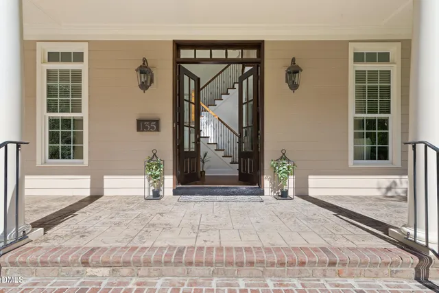 a view of entrance gate of building