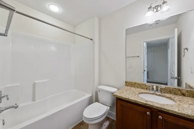 a close view of a bathtub in a bathroom