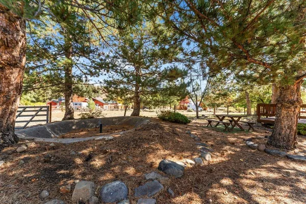 a backyard of a house with lots of green space