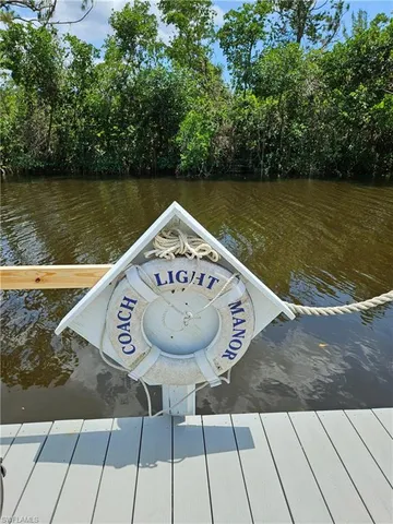a view of a wooden floor with a lake view
