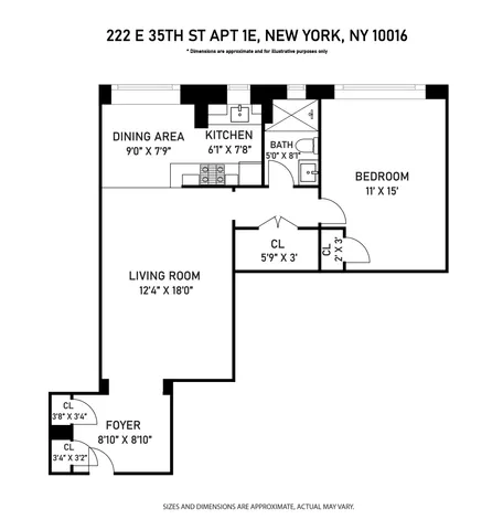 $499,000 | 222 East 35th Street, Unit 1E | Murray Hill