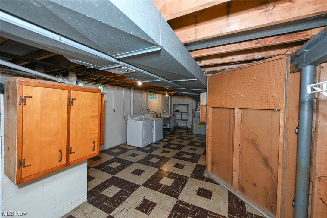 849 Bears Den Road Youngstown, OH 44511 - Photo 23 of 28 Basement with washer and clothes dryer