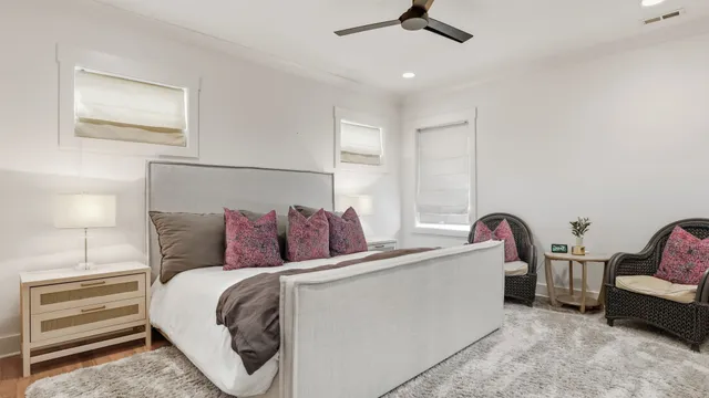 a front view of a house with glass windows