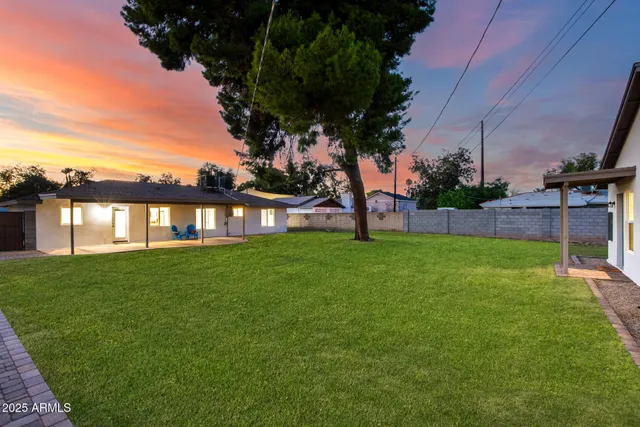 a view of a backyard with a garden