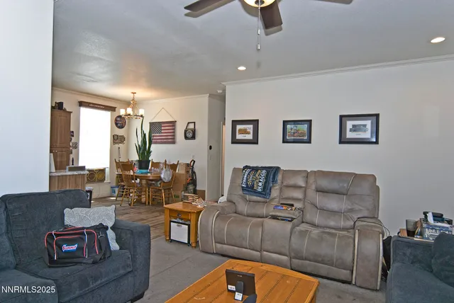 a living room with furniture and a couch