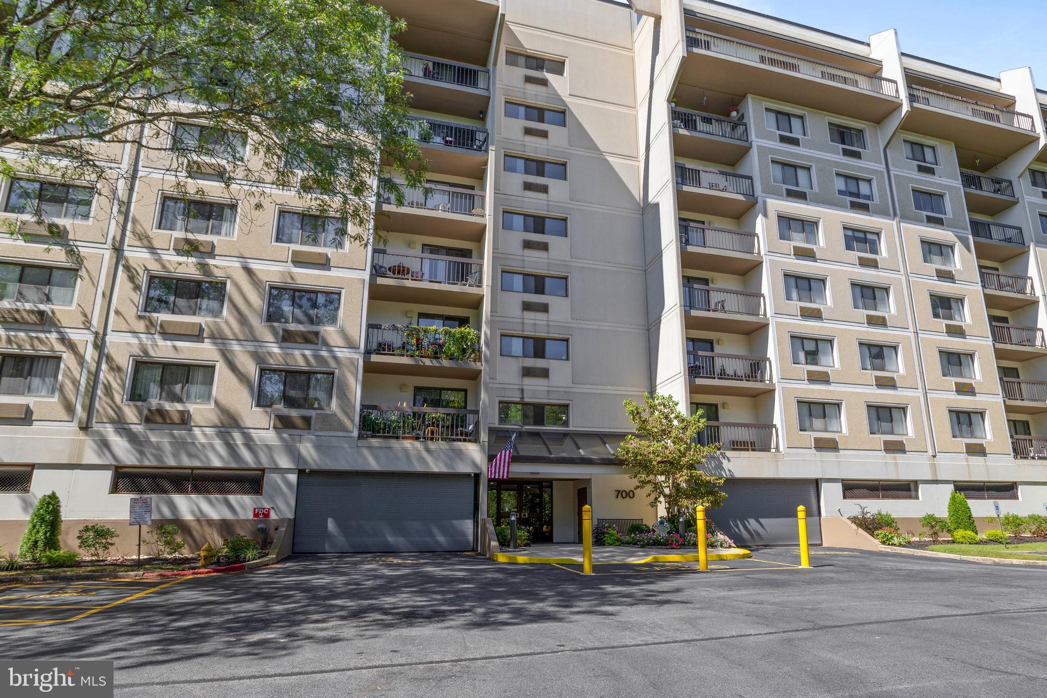 a front view of a building with street