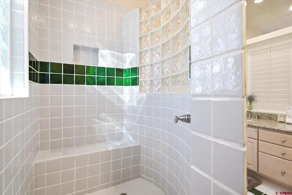 a bathroom with a shower