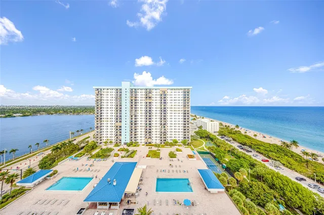 a view of a city from a patio