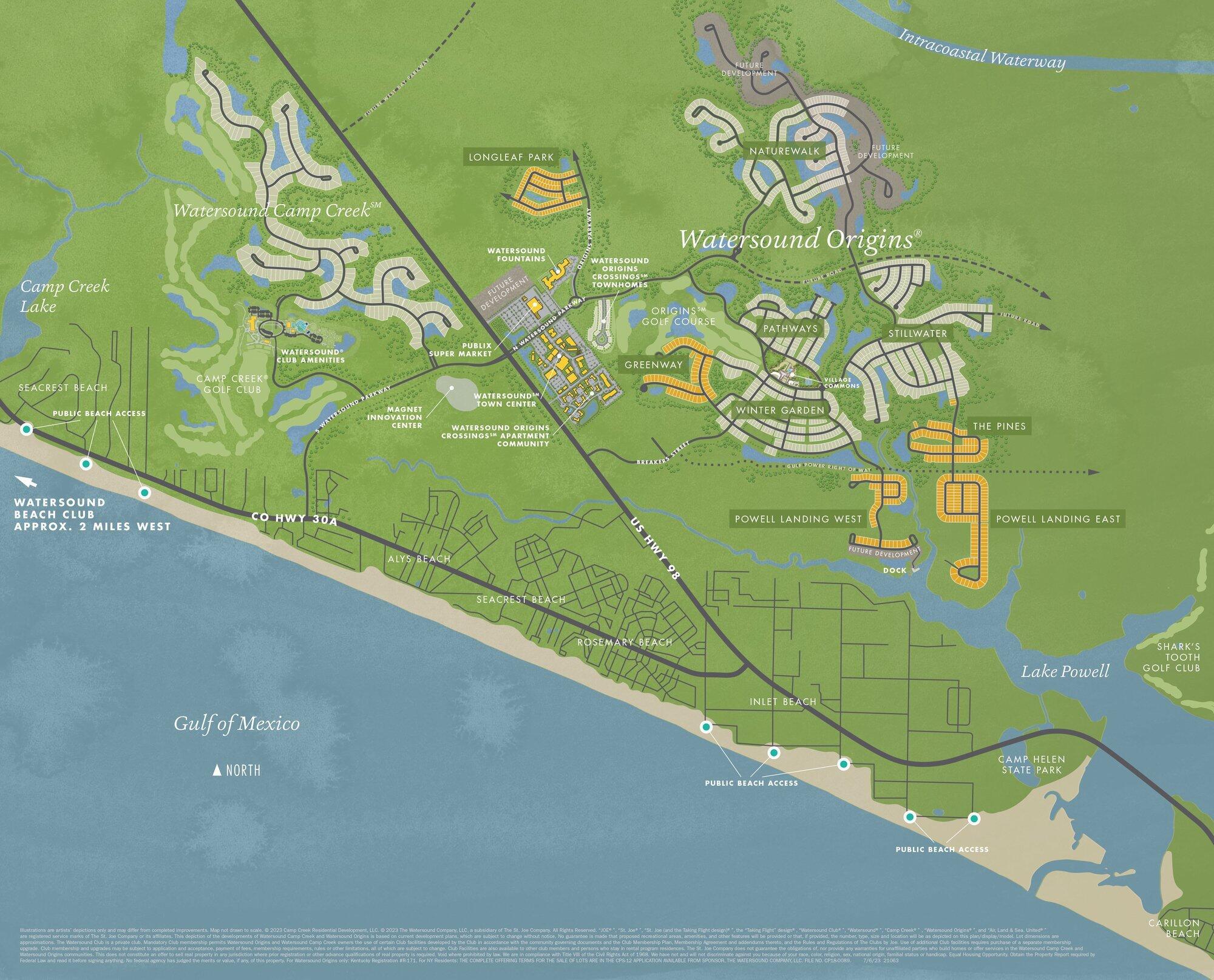 202 Suwannee Dr Inlet Beach Inlet Beach, FL 32461 - Photo 73 of 73 Watersound Origins Community Map