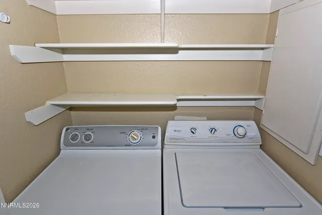 a close view of washer and dryer
