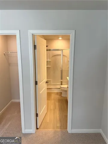 a view of hallway with a hallway