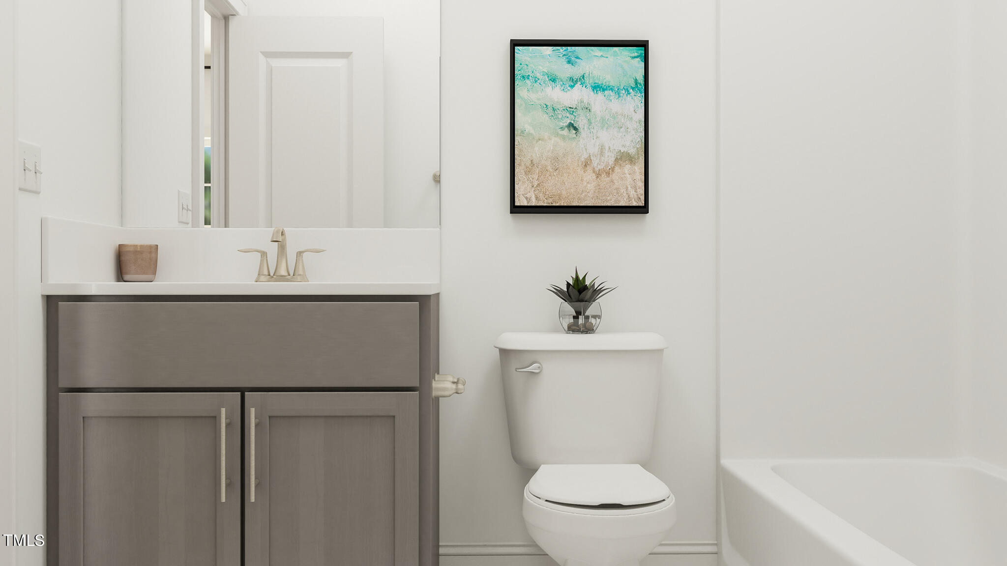 138 Archbrook Bend, Unit 60 Raleigh, NC 27610 - Photo 2 of 30 a bathroom with a toilet sink and mirror