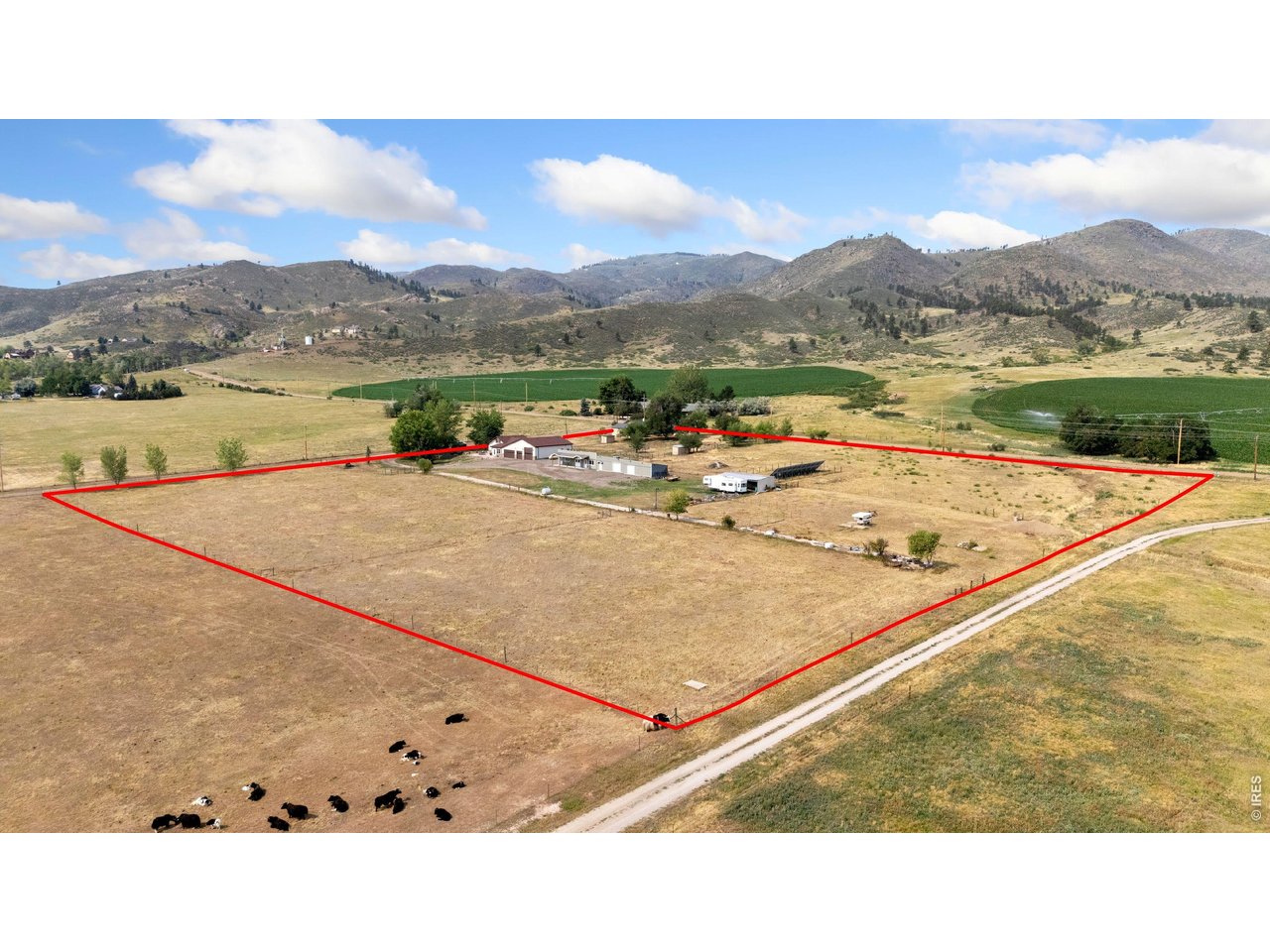 54 Rist View Road Bellvue, CO 80512 - Photo 49 of 50 Aerial toward SW with property outlined in red