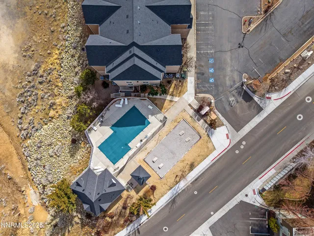 an aerial view of a house