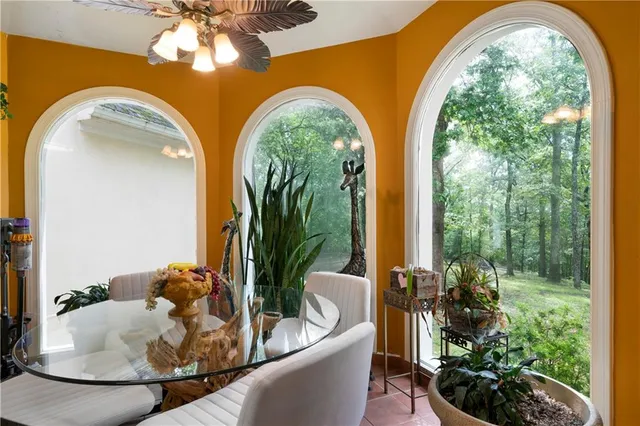 a living room view with couches