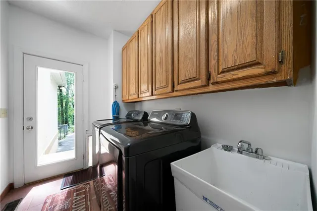 a utility room with a window