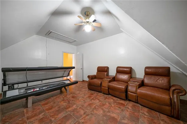 a projector room with furniture