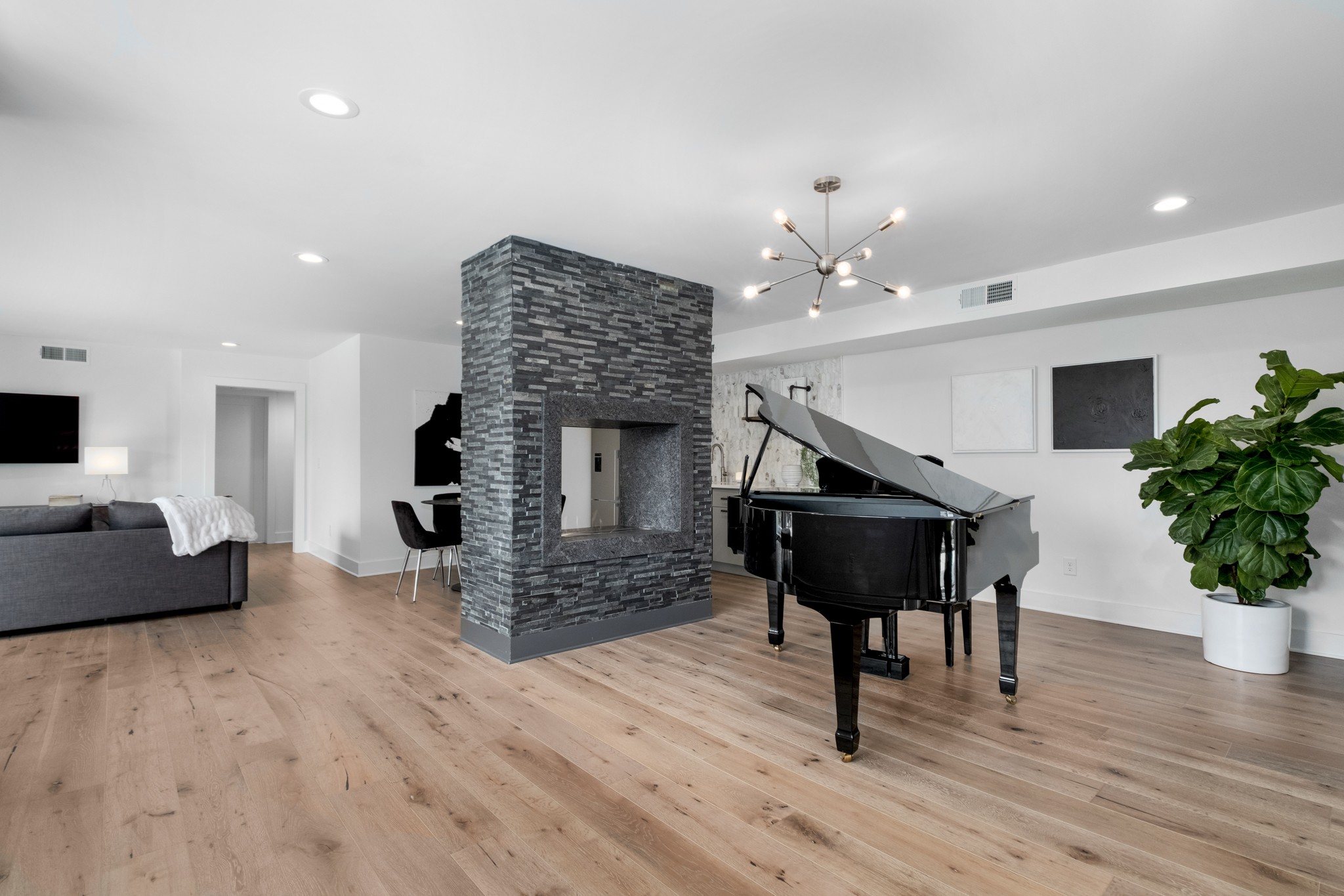 4628 Shys Hill Road Nashville, TN 37215 - Photo 9 of 42 a living room with furniture a fireplace and a potted plant