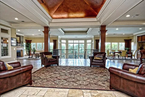 a living room with furniture