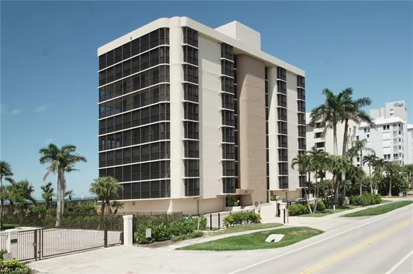 a front view of a building